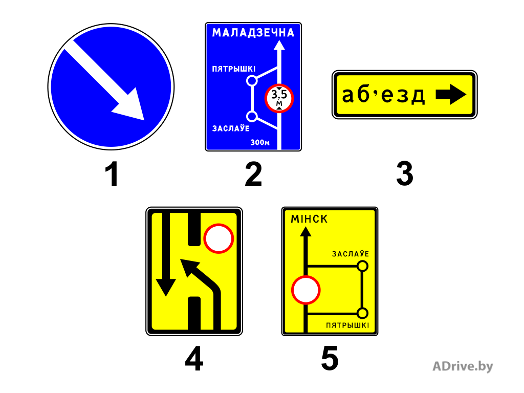 Дорожные знаки схема объезда